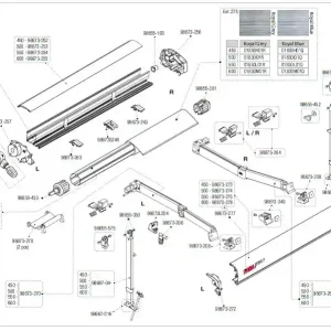 Aktuell Fiamma Markisenwalze für Markise F80L 500 - Fiamma Ersatzteilnummer 98673-266