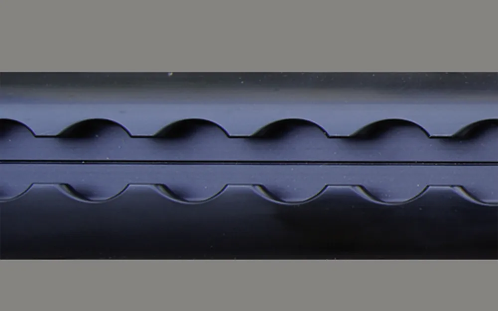 Alu-Zurrschiene halbrund (2000 x 50 x 11,5 mm) eloxiert schwarz C35 Preisknaller