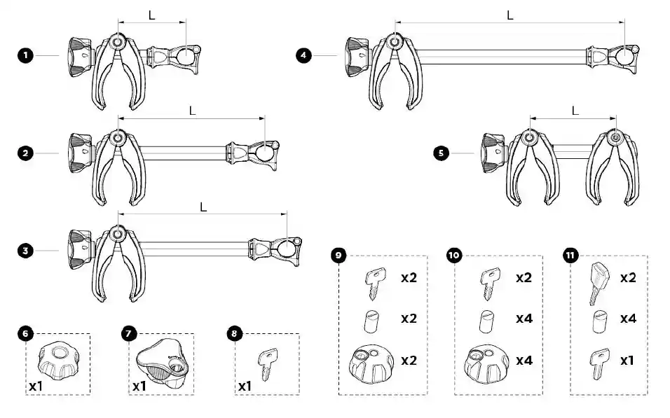 Thule Acu Tight Knebel ohne Schloss für Fahrradträger M8 - Thule Ersatzteilnummer 1500052738 Jetzt Kaufen