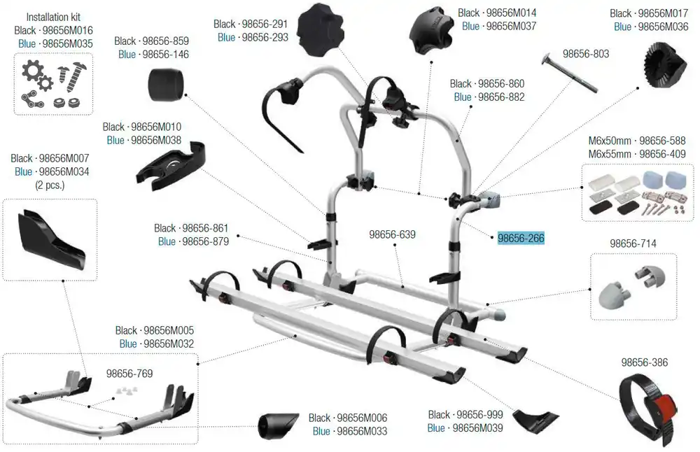 Preiswert Fiamma Tragestruktur oben passend für Carry Bike Pro C / Pro C E-Bike / CL / L80 / SE - Fiamma Ersatzteilnummer 98656-266