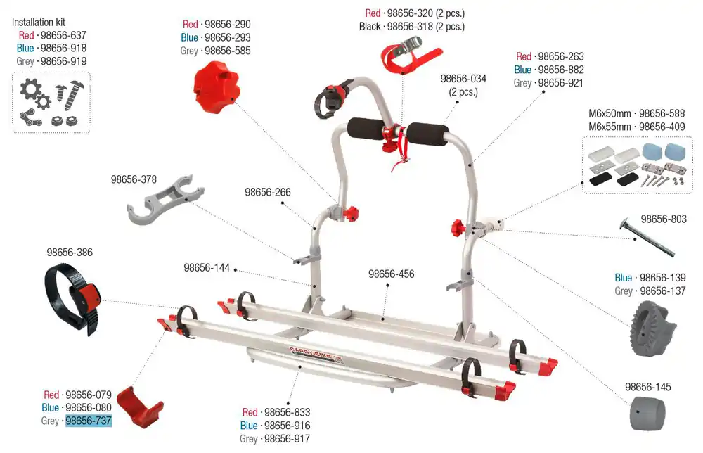 Solange Der Vorrat Reicht Fiamma Schienenabdeckkappe passend für Carry Bike UL / CL / Rail Quick - Farbe Grau Fiamma Ersatzteilnummer 98656-737