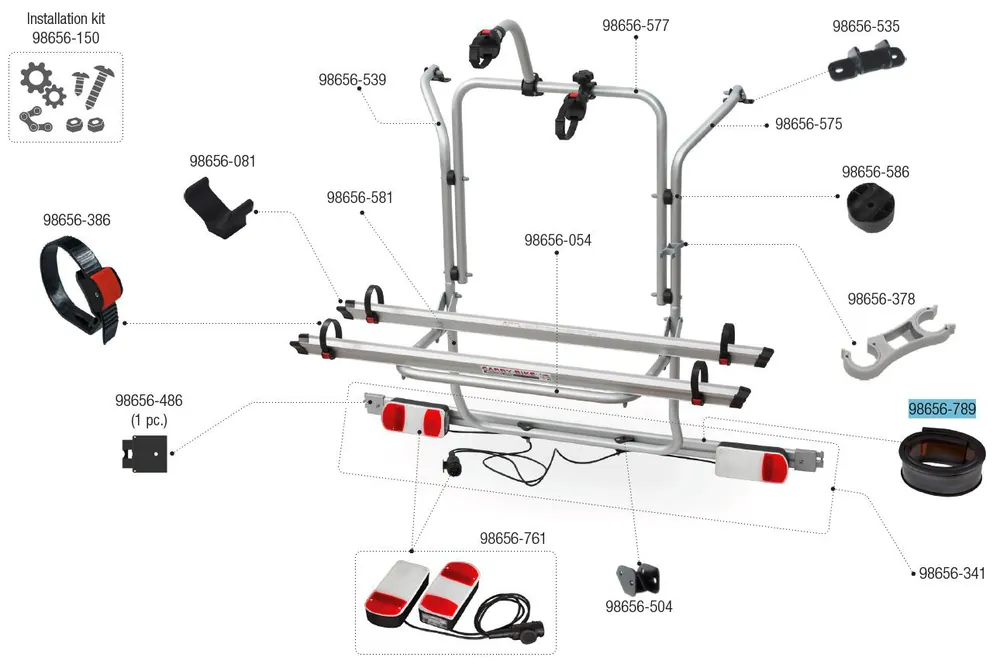 Sichere Zahlung Fiamma Dichtungsgummi passend für Carry Bike V Class Premium / Lift E-Bike / Viano / Custom / Nugget / DJ / 200 DJ - Fiamma Ersatzteilnummer 98656-789