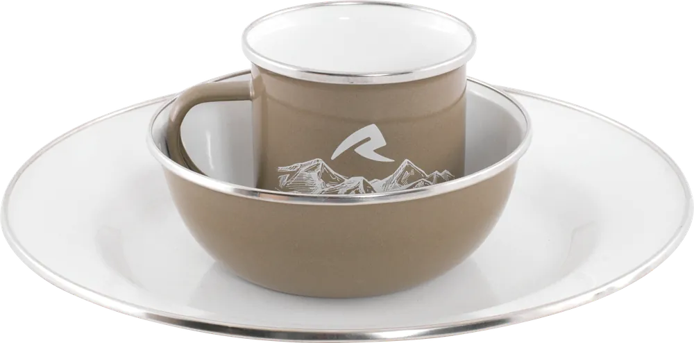 Robens Tongass Single Emaille-Set 3-tlg. mit Teller / Suppenteller / Tasse Wochenendangebot