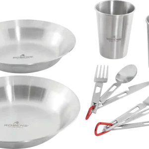 Geprüft Robens Sierra Steel Meal Set Geschirr-Set 10 teilig mit Tellern / Bechern / Besteck
