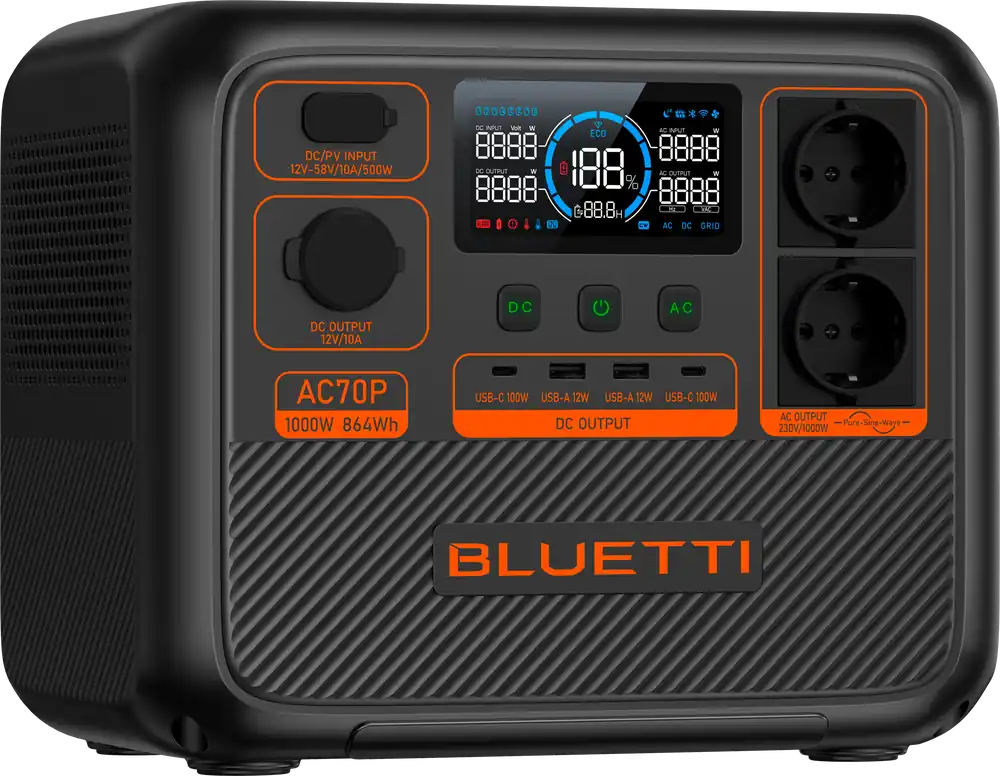 Online Kaufen Bluetti AC70P-Black-EU tragbare Powerstation 1000 W