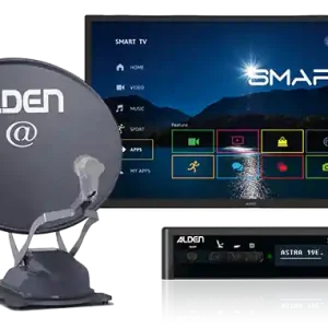 Expressversand Alden Onelight@ 60 HD EVO vollautomatische Satellitenanlage Platinium inkl. S.S.C. HD Steuermodul / LTE Antenne / Smartwide LED TV