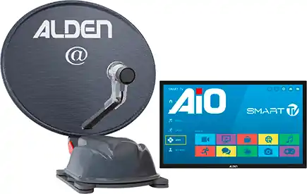 Alden Onelight@ 60 HD EVO vollautomatische Satellitenanlage Platinium inkl. LTE Antenne und A.I.O. Smart TV mit integrierter Antennensteuerung Begrenztes Angebot