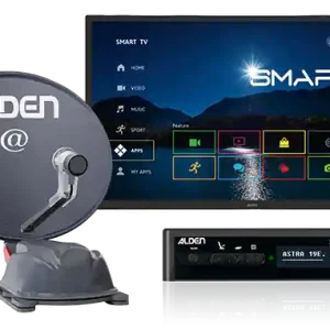 Alden AS2@ 60 HD vollautomatische Satellitenanlage Platinium inkl. S.S.C. HD Steuermodul / LTE Antenne / Smartwide LED TV Preis Gesenkt