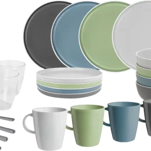 Brunner All Inclusive Dolomit buntes Melamingeschirrset 36 teilig 4 Personen Finale Aktion