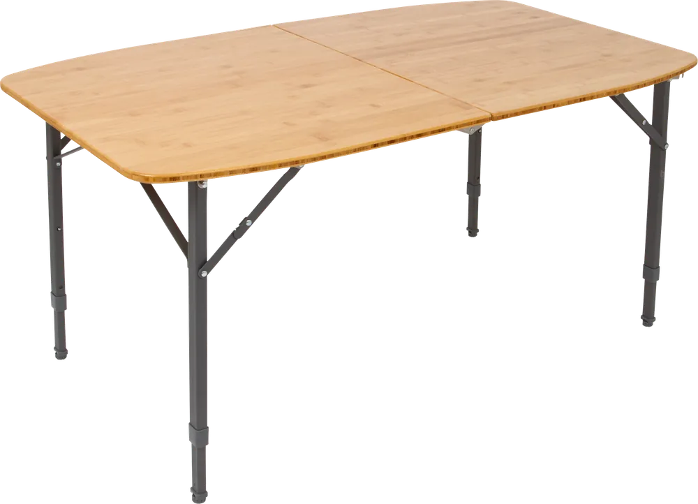 Billig Bo-Camp Campingtisch Urban Outdoor Islington Bambus oval 3-fach höhenverstellbar