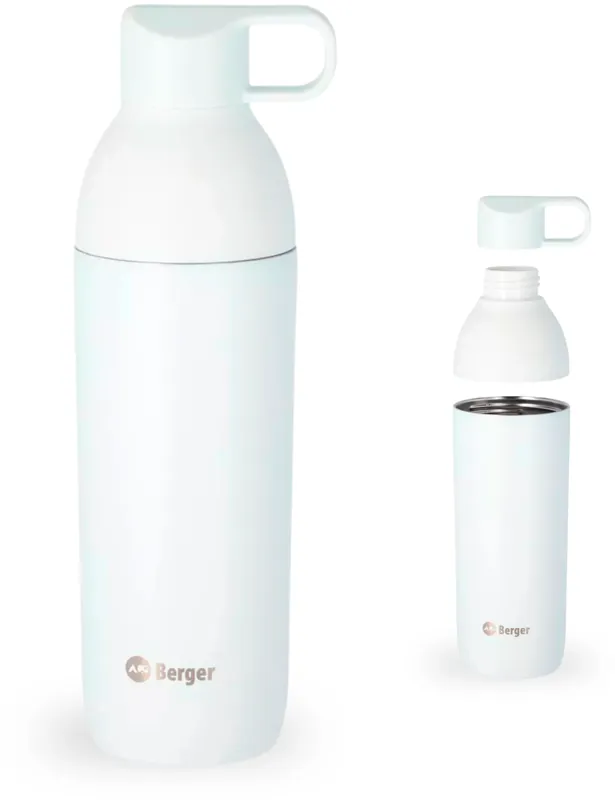 Rabatt Berger Edelstahl Trinkflasche mit 2-in-1 Deckel 550 ml