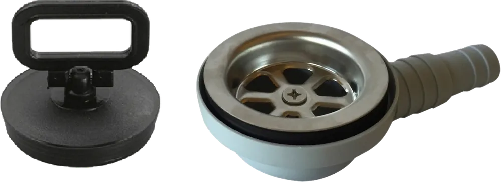 Can Ablauf mit Stöpsel C-LP1800 90 Grad gewinkelt für Schlauch 20/25 mm Heißes Angebot