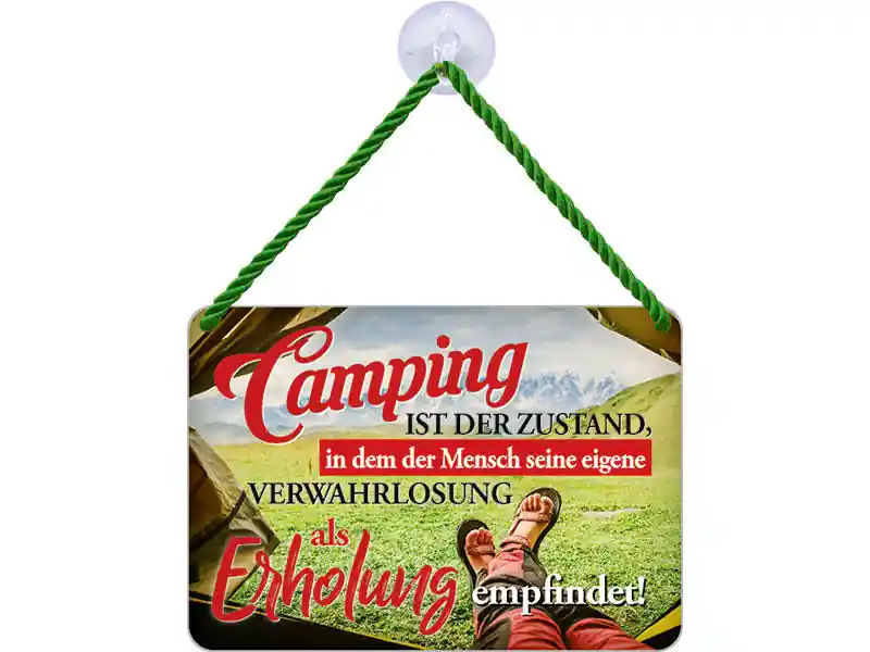 Top-Seller Blechschild Camping ist der Zustand