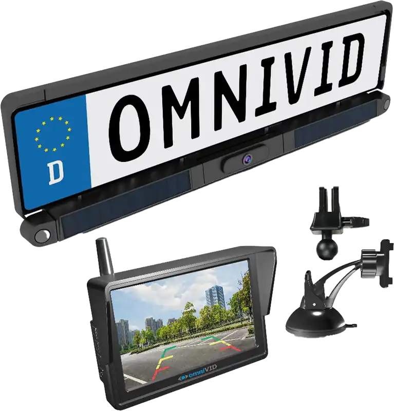 omniVID Kabelloses Rückfahrsystem Solar6 mit Ultraschallsensoren und Solarpanel Günstig