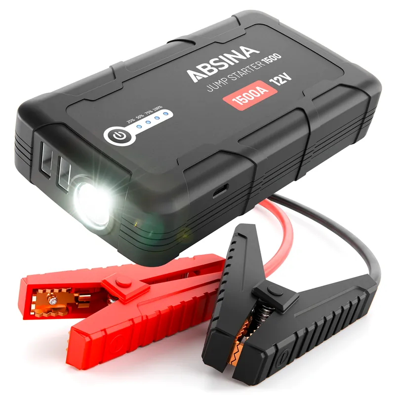 Absina 1500A Starthilfe Powerbank 12V für Fahrzeuge mit bis zu 6 L Benzin/4 L Dieselmotoren Sonderangebot