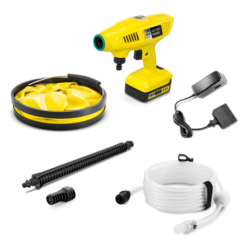 Kärcher Akku-Mitteldruckreiniger KHB 4-18 Plus Battery Set inklusive Ansaugschlauch / 18-V-Wechselakku / Ladegerät 21 bar Garantierte Lieferung