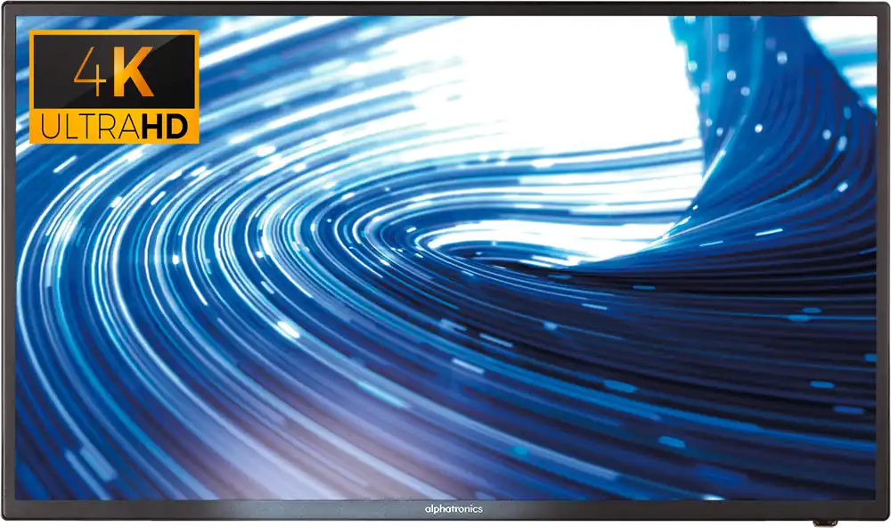 Markenware Alphatronics Fernseher SLA-32 W 4K, 32 Zoll , 12V/24V Smart TV, 4K Auflösung