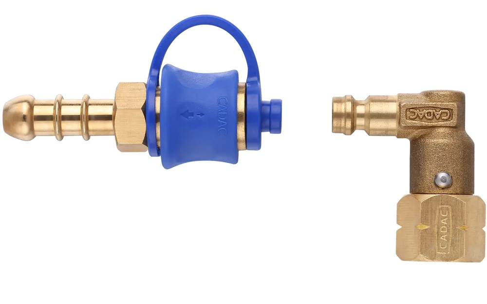 Cadac Quick Release Winkelkupplung mit Schnellkupplung für Gasgrill Schlauch 90 Grad Winkel Ausverkauf