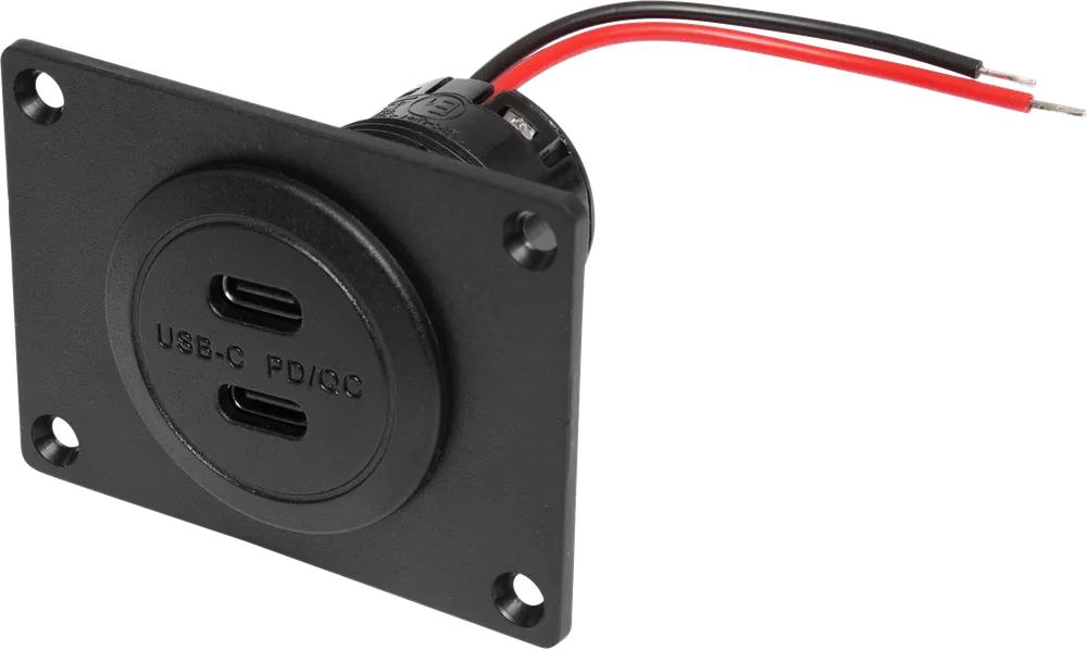 Schneller Versand ProCar Power USB-C Doppelsteckdose mit Power Delivery und Quick Charge inkl. Montageplatte