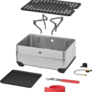 Zertifiziert Enders Pace 2in1 Gaskocher / Gasgrill mit praktischem Schneidebrett Deckel