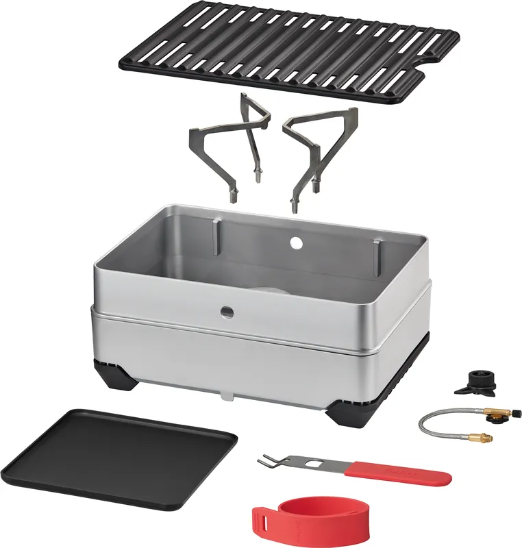 Zertifiziert Enders Pace 2in1 Gaskocher / Gasgrill mit praktischem Schneidebrett Deckel