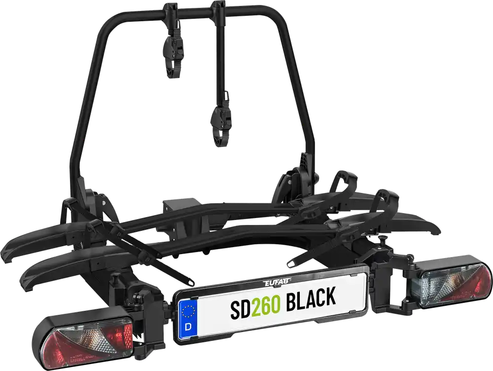 Eufab SD260 Flügeltür Kupplungs-Fahrradträger für 2 Fahrräder, E-Bike geeignet Meistverkauft