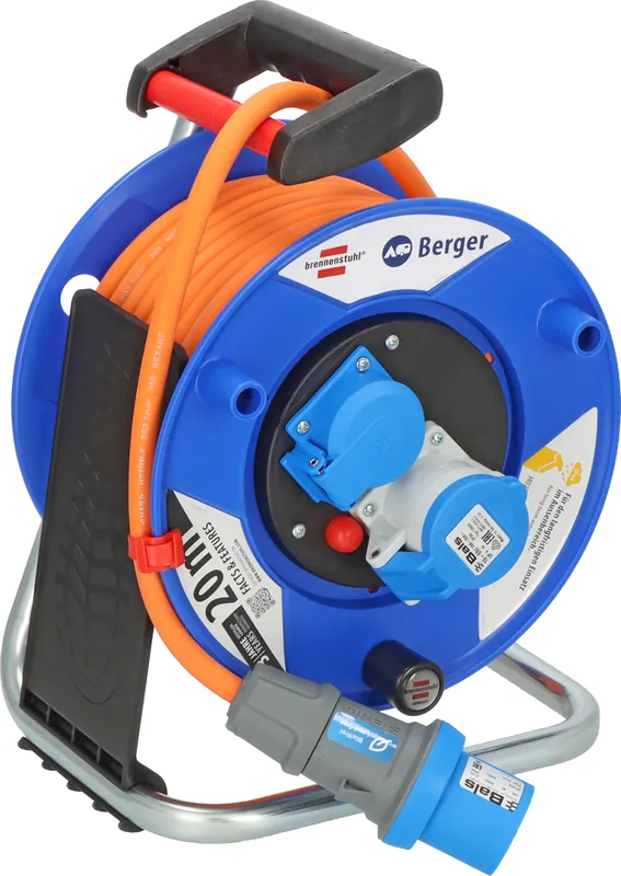 Berger by Brennenstuhl Camping- / Maritim CEE-Kabeltrommel Garant mit 230 V Schutzkontakt-Steckdosen 20 m Markenware