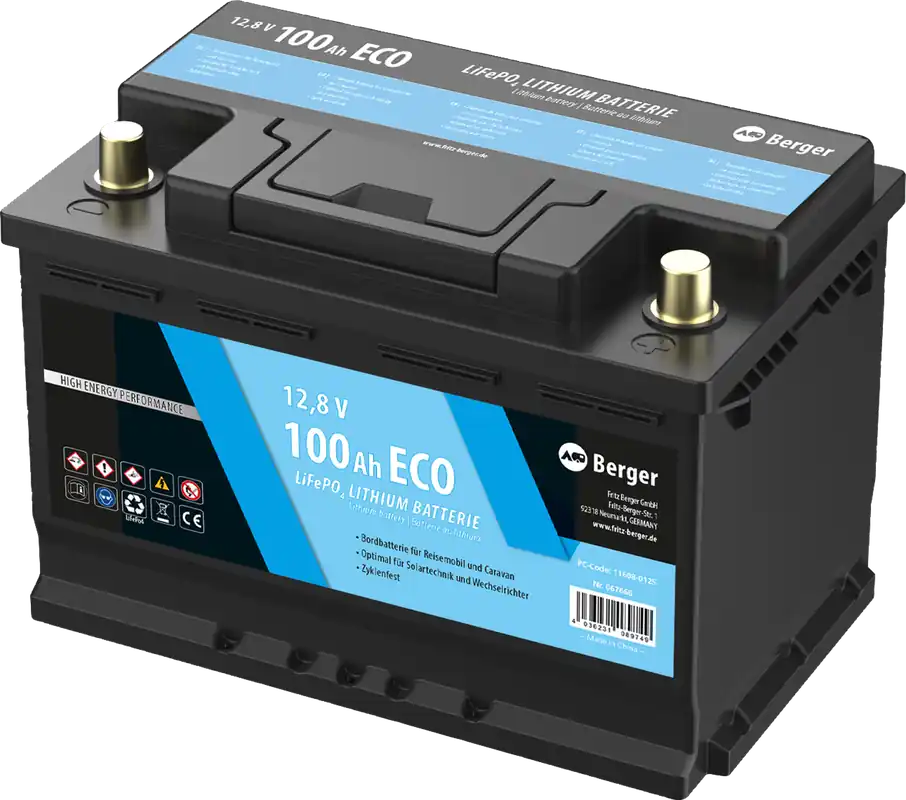 Garantierte Lieferung Berger LiFePO4 Lithium Batterie Eco 100 Ah 12 V