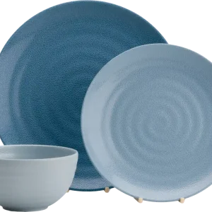 Solange Der Vorrat Reicht Flamefield Geschirrset Shades of Blue Melamin 12-teilig