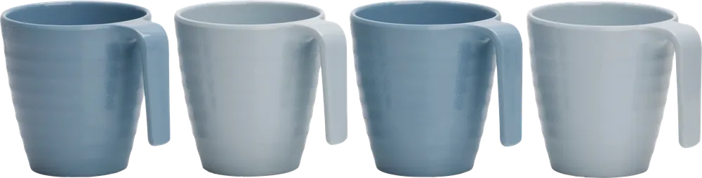 Neu Im Sortiment Flamefield Tassenset Shades of Blue Melamin 4-teilig
