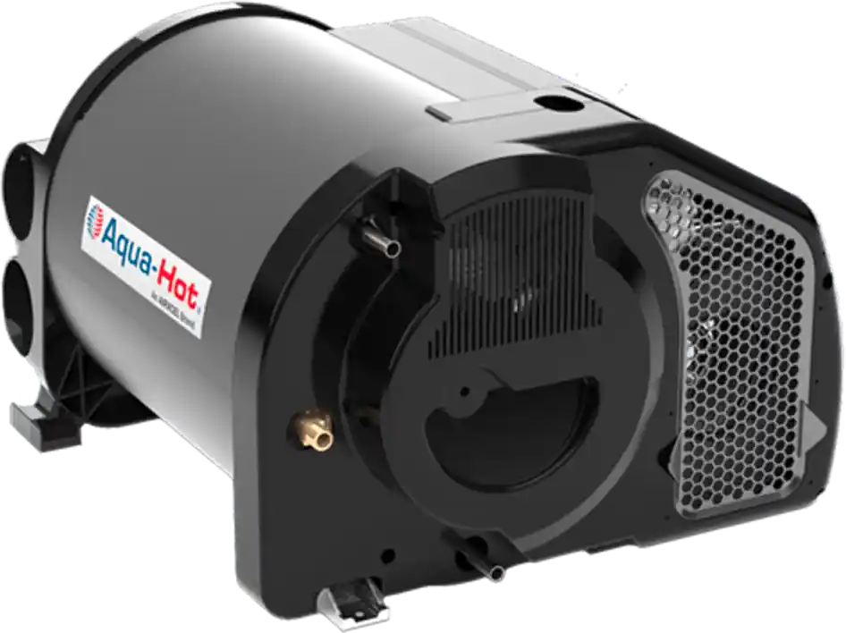 AQUA HOT Umluftheizsystem GEN1 Diesel mit 10 Liter Wassererhitzer 4 kW + Einbaukit für Umluftheizsystem GEN1 Diesel Aktuell