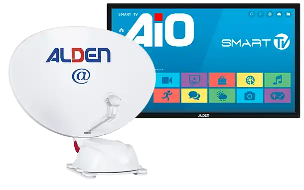 Alden AS2@ 60 SKEW / GPS Satellitenanlage Ultrawhite inkl. A.I.O. SMART TV Preisknaller