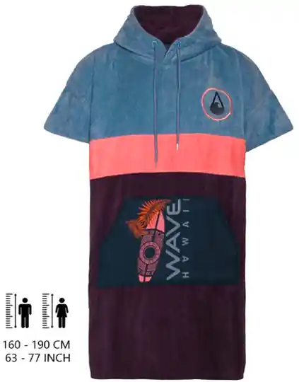 Wave Hawaii Cotton Velours Kiholo Unisex Poncho Heißes Angebot