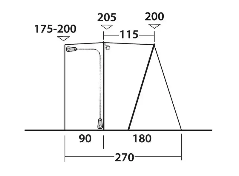 Outwell San Diego Busvorzelt Anbauhöhe 175 - 200 cm Letzte Chance