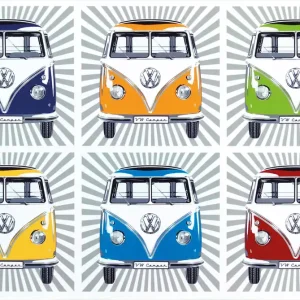 VW Collection Abwaschbare Tischsets / Platzsets T1 Bulli Bus 4er Set Nur Für Kurze Zeit