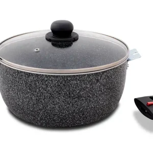 Berger Aluminium Kochtopf Stone Rock mit Glasdeckel induktionsgeeignet Neu