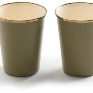 Barebones Enamel emailliertes Becher Set 2 teilig olive Nur Heute