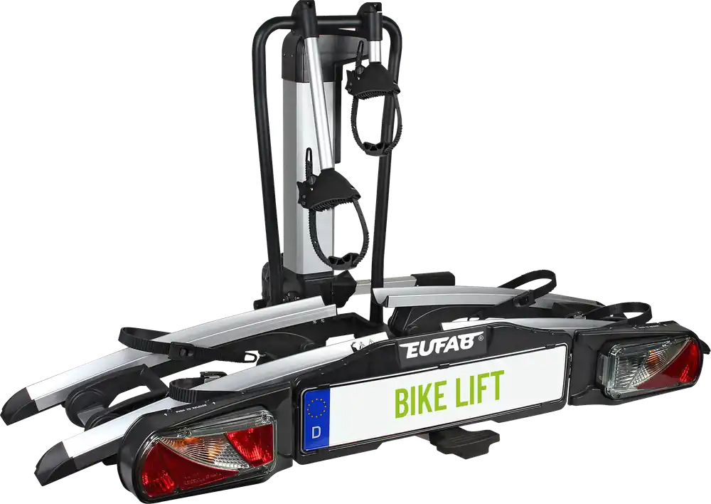 Angebot Eufab Bike Lift Fahrradträger für 2 Fahrräder auf der Anhängerkupplung schwarz, E-Bike geeignet