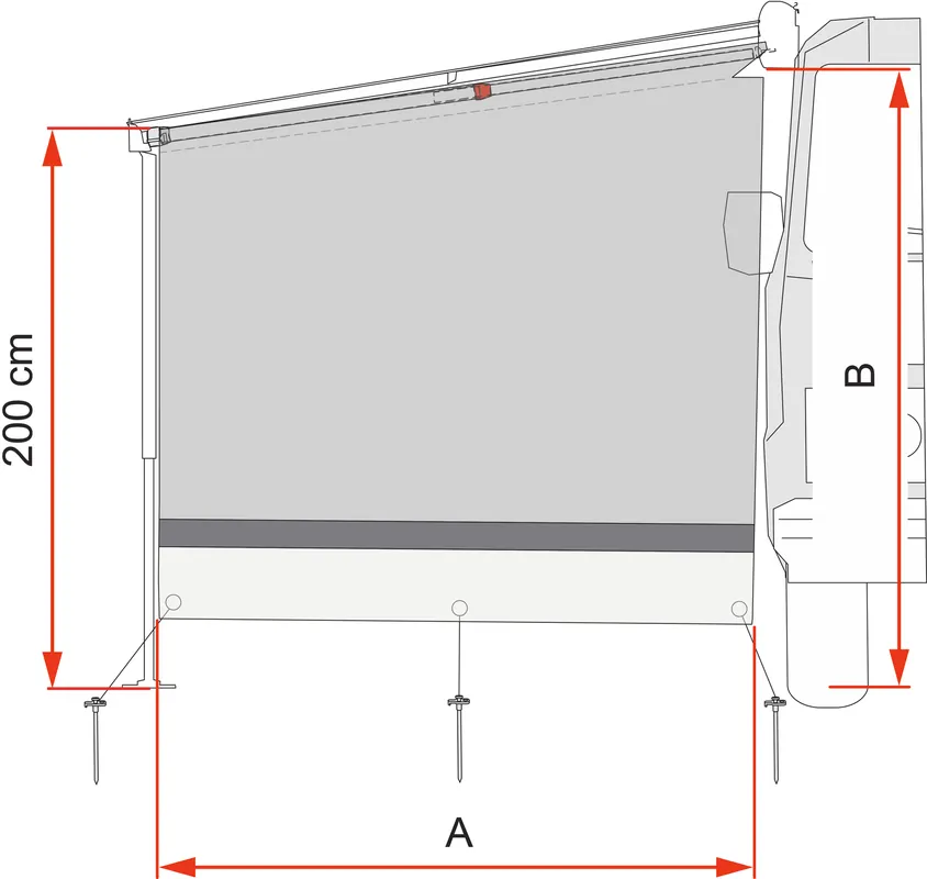 Schneller Versand Fiamma Sun View Side Van F43van Seitenwand für Markise