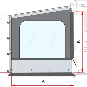 Ausverkauf Fiamma Side W Pro Seitenteil / Seitlicher Abschluss für Markise Höhe 180–200 cm