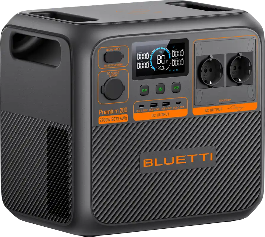 Bluetti Premium 200 V2 tragbare Powerstation 2700 W Zertifiziert