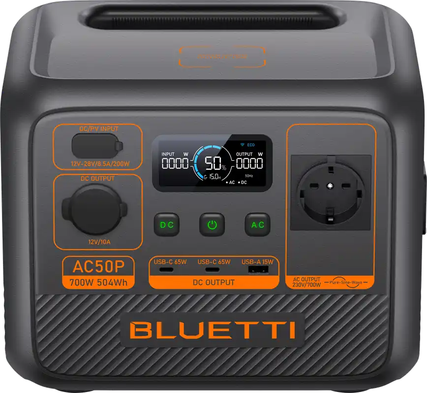 Bestpreis Bluetti AC50P Powerstation 700 W / 504 Wh