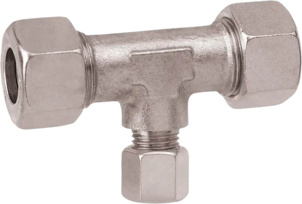 GOK T-Reduzierverschraubung 10 x 8 x 10 mm Typ TR mit Überwurfmutter Typ M und Schneidring Typ D Abverkauf