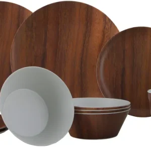 Geprüft Gimex Nature Line Wood Geschirrset Melanim 16-tlg. für 4 Personen braun