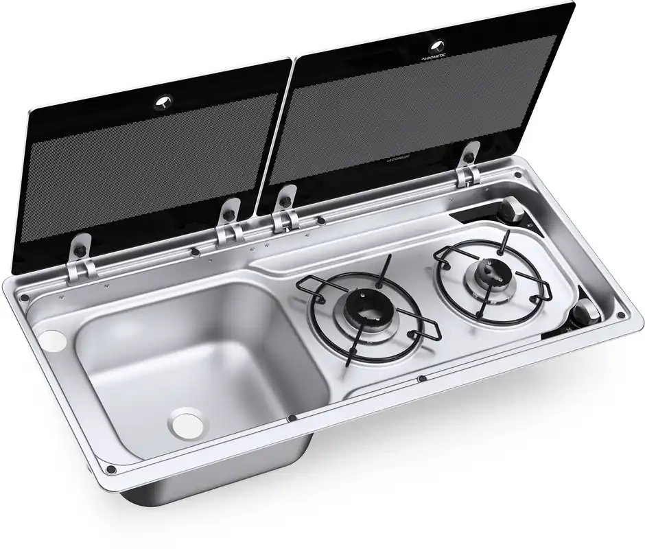 Nur Für Kurze Zeit Dometic MO 9722 Kochfeld 2-flammig mit Spüle und Glasdeckel 760 x 325 mm