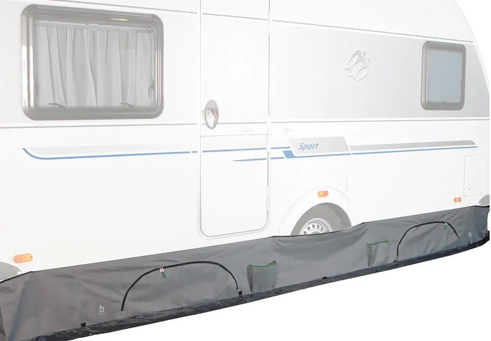 Knallerangebot Bo-Camp Universal Deluxe Wohnwagen-Bodenschürze mit Staufächern 400–600 cm