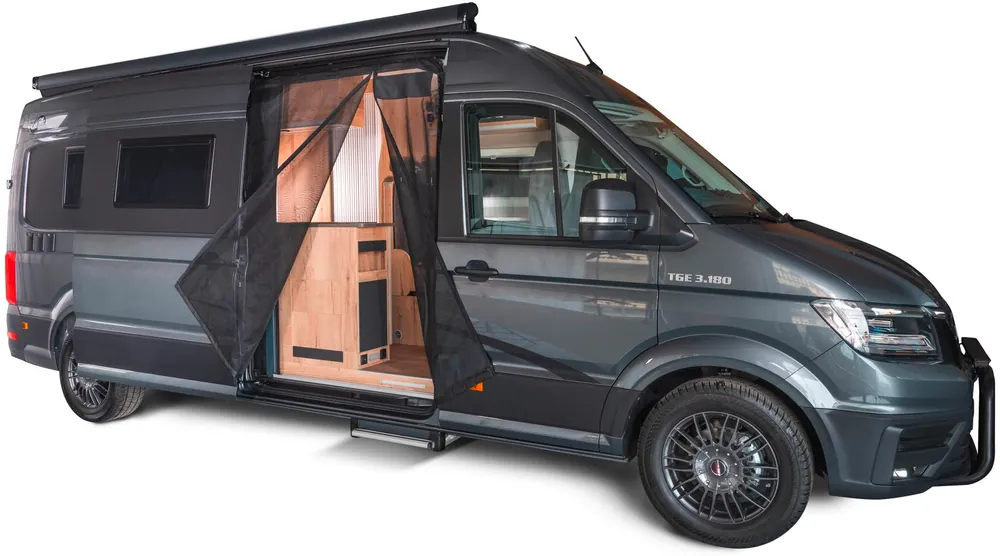Mayr Van Schiebetürenmoskitonetz mit Reißverschluss geeignet für VW Crafter II / MAN TGE mit Maschenweite Fine-mesh für Beifahrerseite rechts Garantierte Lieferung