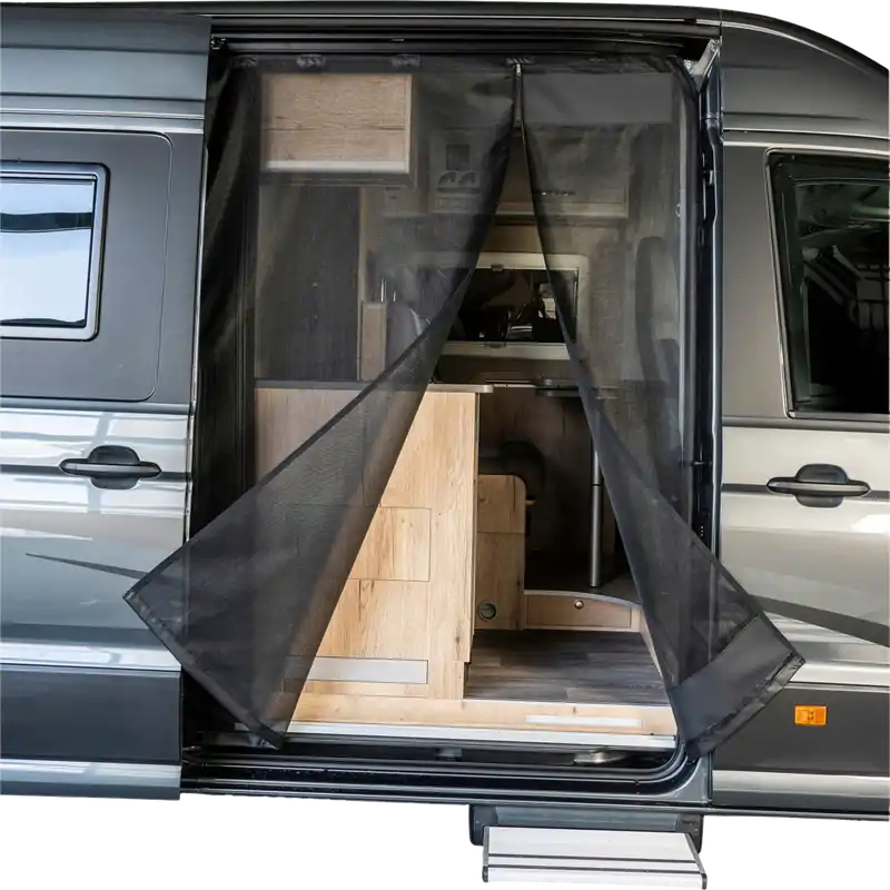 Neue Ware Mayr Van Schiebetürenmoskitonetz mit Magnetreißverschluss geeignet für Crafter / Grand California mit Maschenweite Fine Mesh für Beifahrerseite rechts