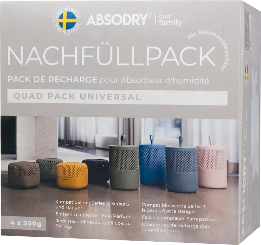 Absodry Duo Family Nachfüllpackung für Series 3 mit 4 x 300 g Preiswert