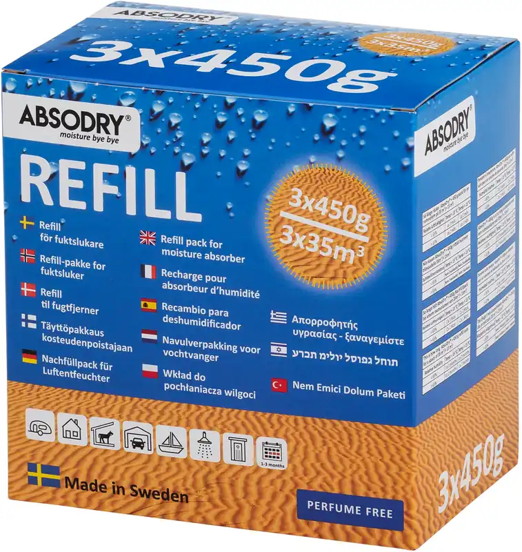 Preisreduziert Absodry Classic Nachfüllbeutel mit 3 x 450 g im Karton
